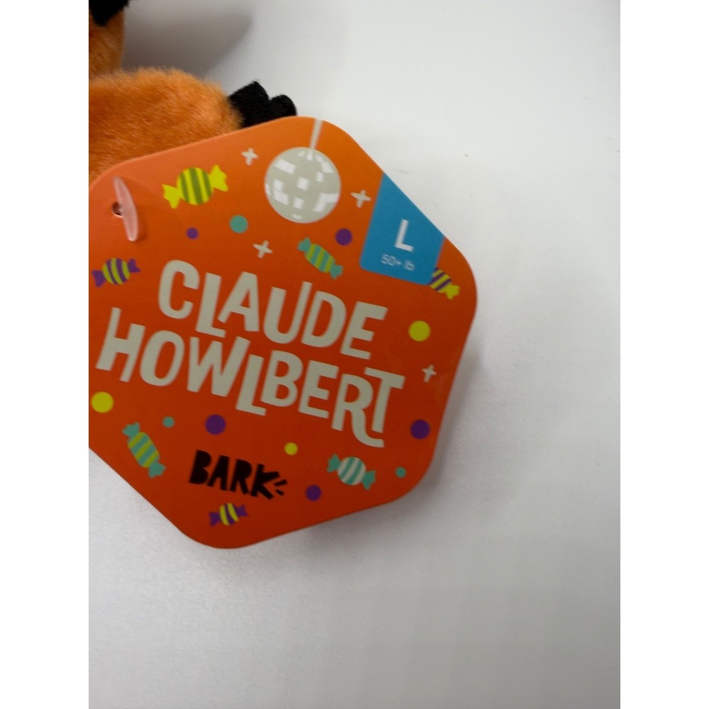 BARK Claude Howlbert Plush Dog Toy Halloween Monster Squeaker Crinkle NWT - Picture 6 of 6